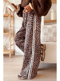 Classic Leopard Print High Waist Wide Leg Pants