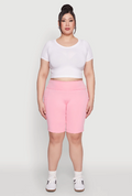 Plus Size Cell Phone Pocket Biker Shorts