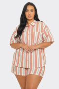 Plus Size Button Down Set